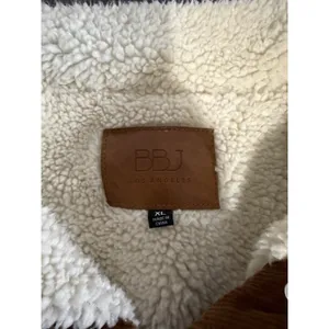 BBJ Los Angeles Women's Brown Cotton Sherpa Lined Trucker Jacket Pockets Sz XL thumbnail 4