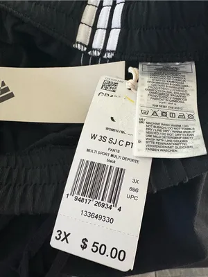 Adidas Women’s Black White Striped Joggers 3X NEW thumbnail 7