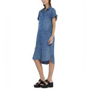 Billy T Rodeo Chambray Dress‎ Blue Size L thumbnail 7