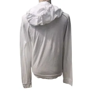 American Eagle Womens Large Light Weight Hooded‎ Jacket White **Minor Flaw thumbnail 2