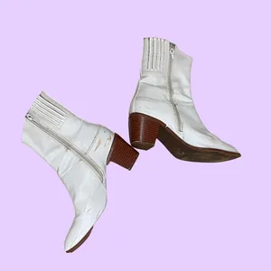 The perfect white pointed toe ankle heeled boots 🔥 Size 7 thumbnail 3