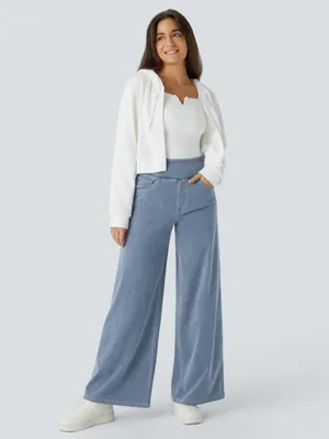 Halara Flex™ High Waisted Pockets Wide Leg Loose Work Jeans, Ice Crevice thumbnail 6