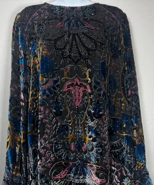 Hale Bob Silk Odile Medallion Silk/Rayon Velvet Burnout Dress thumbnail 9