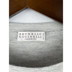 Women’s Brunello Cucinelli Small Light Heather Grey Sparkly Cashmere Shirt thumbnail 4