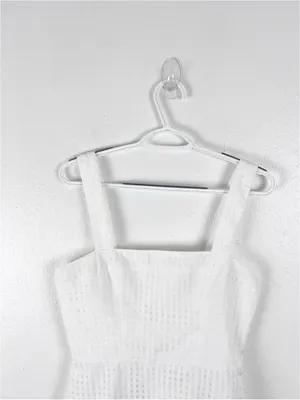 AMANDA UPRICHARD White Annalise Lined Back Zipper Flounce Hem Dress Medium thumbnail 10
