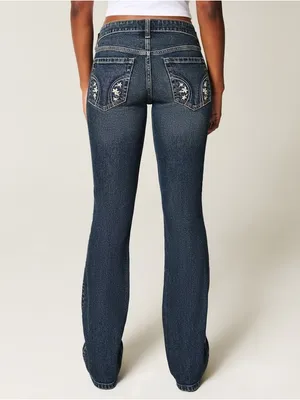 Hollister Low-Rise Embroidered Bootcut Jeans | 27S thumbnail 3