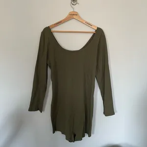 PINK Victoria's Secret Base Cotton Ribbed Long Sleeve Romper- Olive-Size XXL-NWT thumbnail 2