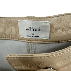 Aritzia Wilfred The Melina Pants Vegan Leather‎ Cropped Beige Size 10 thumbnail 6