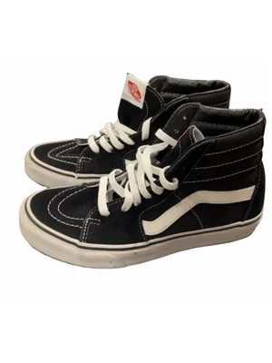 VANS Sk8-Hi High Top Sneakers Womens 8 Black White Skate Streetwear thumbnail 5