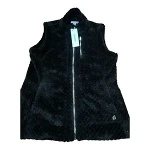 Women's Calvin Klein Quilted Faux Fur Vest, Black, Size S‎ thumbnail 2
