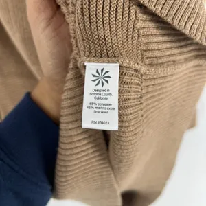 Athleta Hanover Sweater‎ Womens Size M Extra Fine Merino Wool Blend V-Neck Brown thumbnail 6