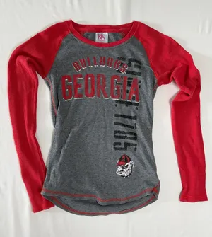 Knights Apparel Georgia Bulldogs Long Sleeve Raglan Sz M thumbnail 1