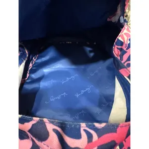 Vera Bradley Lighten Up Grand Backpack Pink Navy Floral Water Repellent Bag thumbnail 10