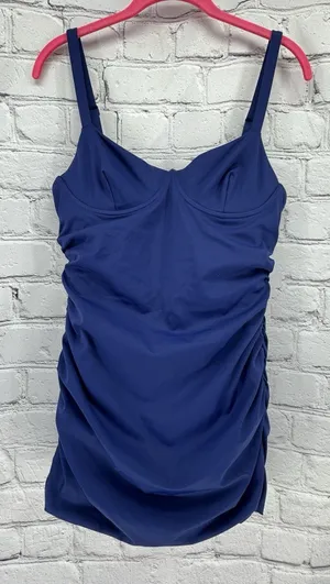 SKIMS Sculpting Ruched One-Piece Women's L Midnight Blue Swim Dress Vacation thumbnail 1