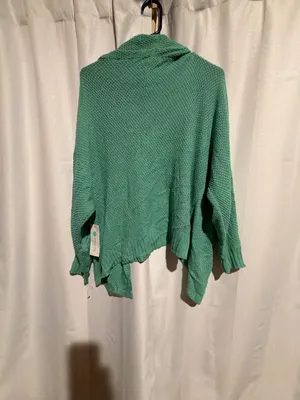 Pink Clover Green Open Front Batwing Sleeve Knit Cardigan Sweater Size M thumbnail 3