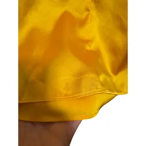 NWT AMUR Leena Pleated Ruffe Satin Maxi Slip Dress in Tuscany Yellow Sz. 12 thumbnail 11
