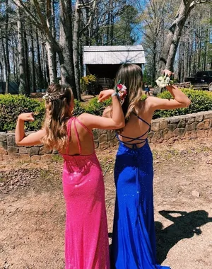 Blondie Nites Prom Dress Pink thumbnail 2