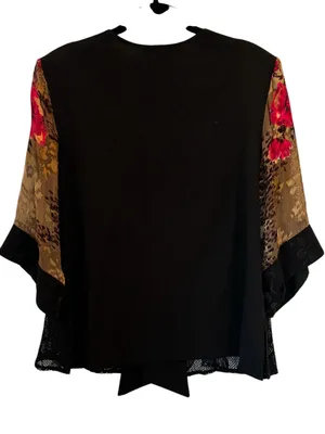 Vintage Spencer Alexis Velvet Silk Burnout Embroidered Kimono Whimsygoth Artsy thumbnail 7