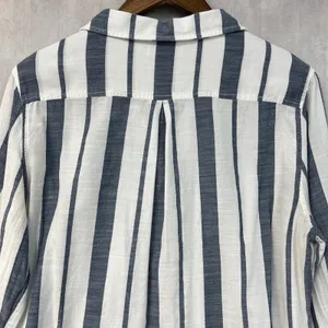 Fresh Produce Women Button Down Top Size XL Striped Cotton Coastal Beachy Preppy thumbnail 6