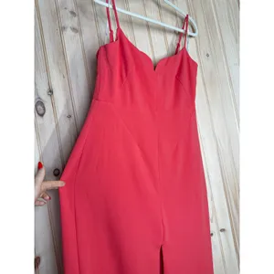 NWT Lulus Impressive Glamour Coral Pink Sleeveless Column Maxi Dress Cocktail XL thumbnail 6