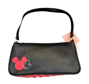 Disney‎ Mickey Mouse Shoulder Bag Handbag Purse Black Red Dani thumbnail 1