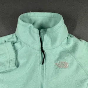 The North Face Pullover‎ Womens Small Green Fleece 1/4 Zip Mock Neck Lightweight thumbnail 4