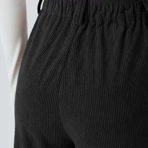 Halara High Waisted Zipper Pocket Classic Corduroy Casual Black Pants Size L‎ thumbnail 16