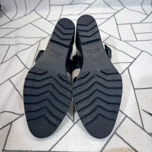 Sorel Joanie Wedge Sandals 10‎ Black Snake Embossed Leather Ankle Strap NL2852 thumbnail 9