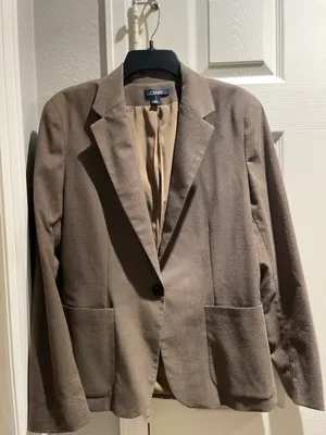 CHAPS Black & Tan Mini Houndstooth Fitted Blazer Size 12 NWOT. Never Worn. thumbnail 1