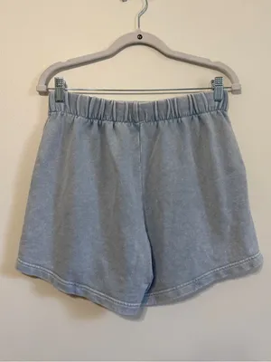 Aerie New Heights Trouser Fleece Short Size Small Cloud Wash Light Blue Sweat thumbnail 5