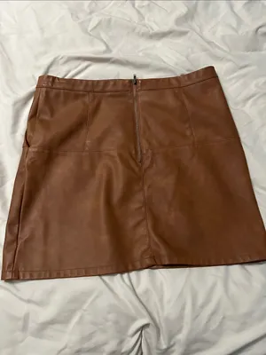 Shinestar Brown Faux Leather Mini Skirt thumbnail 3
