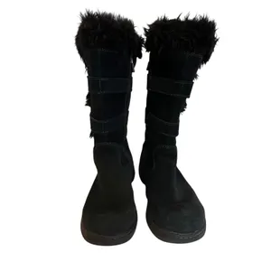L.L. Bean TEK2.5 Waterproof 7.5 Winter Boots Womens Zip Black Suede Buckle Strap thumbnail 2