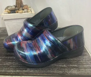 Dansko Black Multi Print Slip On Clog Shoes 42 thumbnail 1