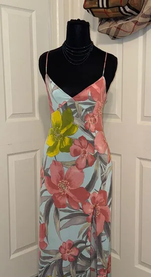 Lovely Day Floral Midi Dress in Pink and Yellow thumbnail 2
