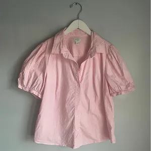 J.Crew Puff Sleeve Preppy Cottage Twee Indie Pinstripe Large Womens Classic thumbnail 5