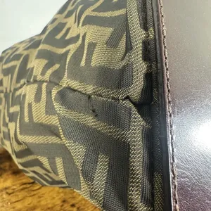 Fendi Vintage Zucca Tote Bag Womens Large Brown Canvas Leather Chain Strap Italy thumbnail 15