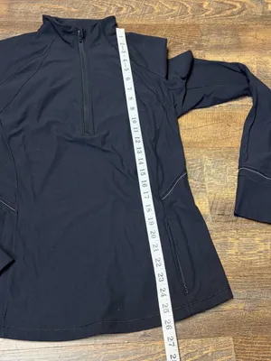 Lululemon Fresh Tracks 1/2 Zip Pullover Top Women's 10 Black Running Jacket Soft thumbnail 5