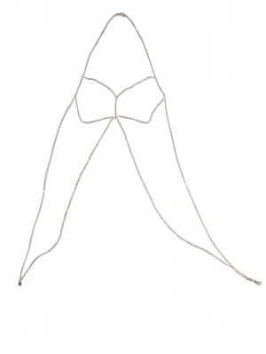 Sexy Gold Body Chain Harness Bikini Jewelry Bralette Crossover Waist Necklaces thumbnail 2