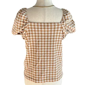 Madewell Gingham Jacquard Square-Neck Puff-Sleeve Top thumbnail 9