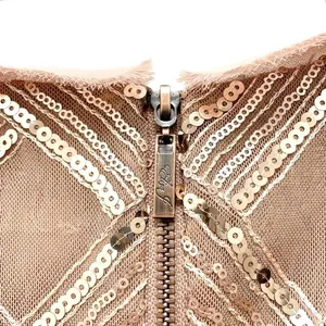 Eliza J Size 6 Rose Gold Sequin Mesh Lattice Sheath Cocktail Mini Dress Cocktail thumbnail 13