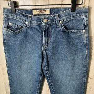 Vintage 90s Y2K Paris Blues Low Rise Wide Leg Flare Jeans USA Womens Size‎ 3 thumbnail 3