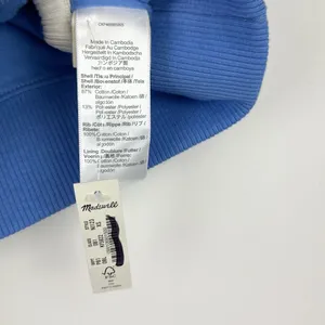 Madewell Terry Ribbed Bralette Crop Top Blue Athleisure Active Casual XS NWT thumbnail 8