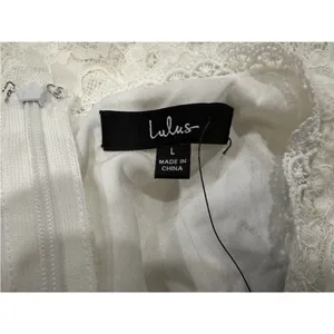 Lulus Properly Chic White Sleeveless Lace Tiered Mini Dress Large L thumbnail 6