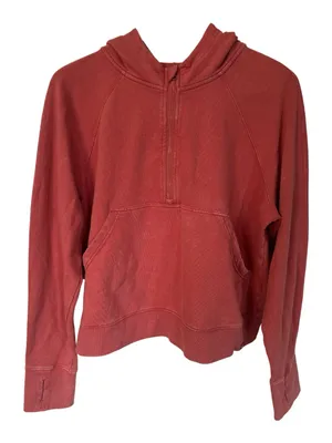 JoyLab Half-Zip Hoodie in coral pink thumbnail 1