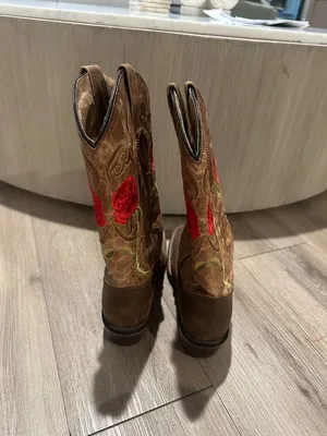 TOMBSTONE Arena Queen Red Rose Square Toe Boots in Red Roses Size US 8 thumbnail 4