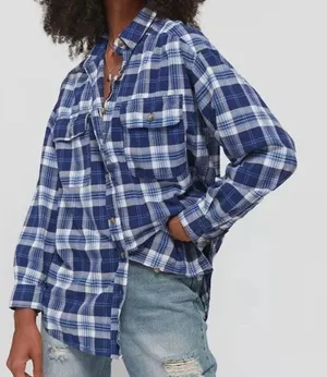 BNWT blue flannel shirt thumbnail 1