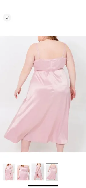 Altar'd State Arula light pink satin dress thumbnail 4