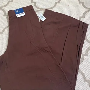 NWT Old Navy Playa Wide Leg High Rise Full Length Pants in Peppercorn Size Small thumbnail 1