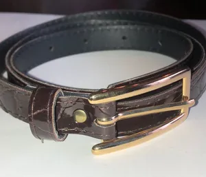 Vintage Dark Brown Faux Leather Belt Size Large thumbnail 1