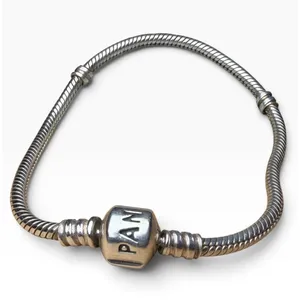 Pandora Moments Snake Chain Bracelet Sterling Silver Barrel Clasp 7.5 Inch thumbnail 5